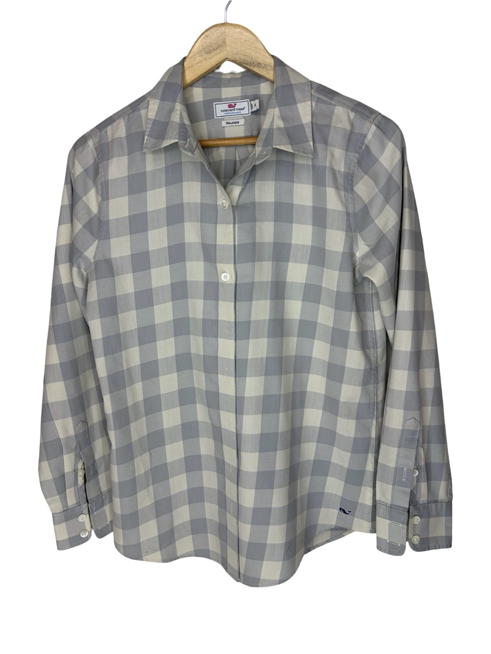 Vineyard Vines Performance Women's Relaxed Check Flannel Shirt size 6